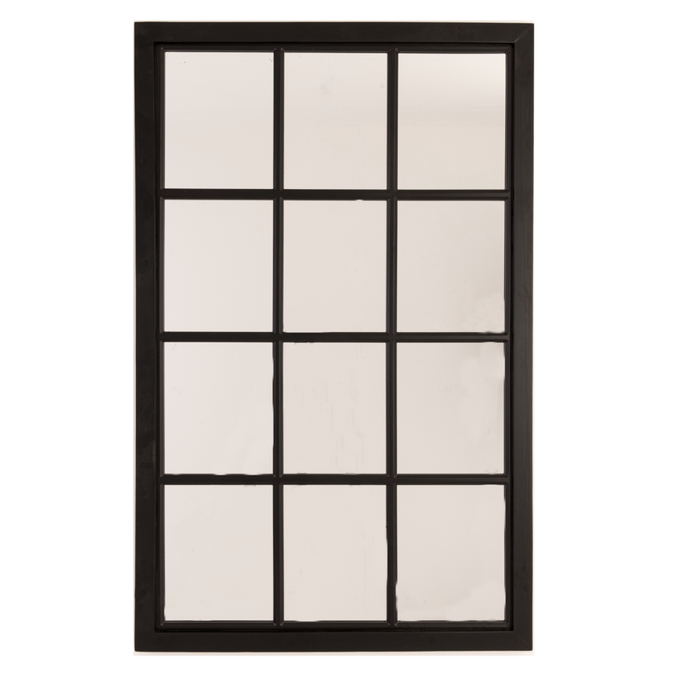 Black Wooden Window Mirror