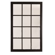 Black Wooden Window Mirror