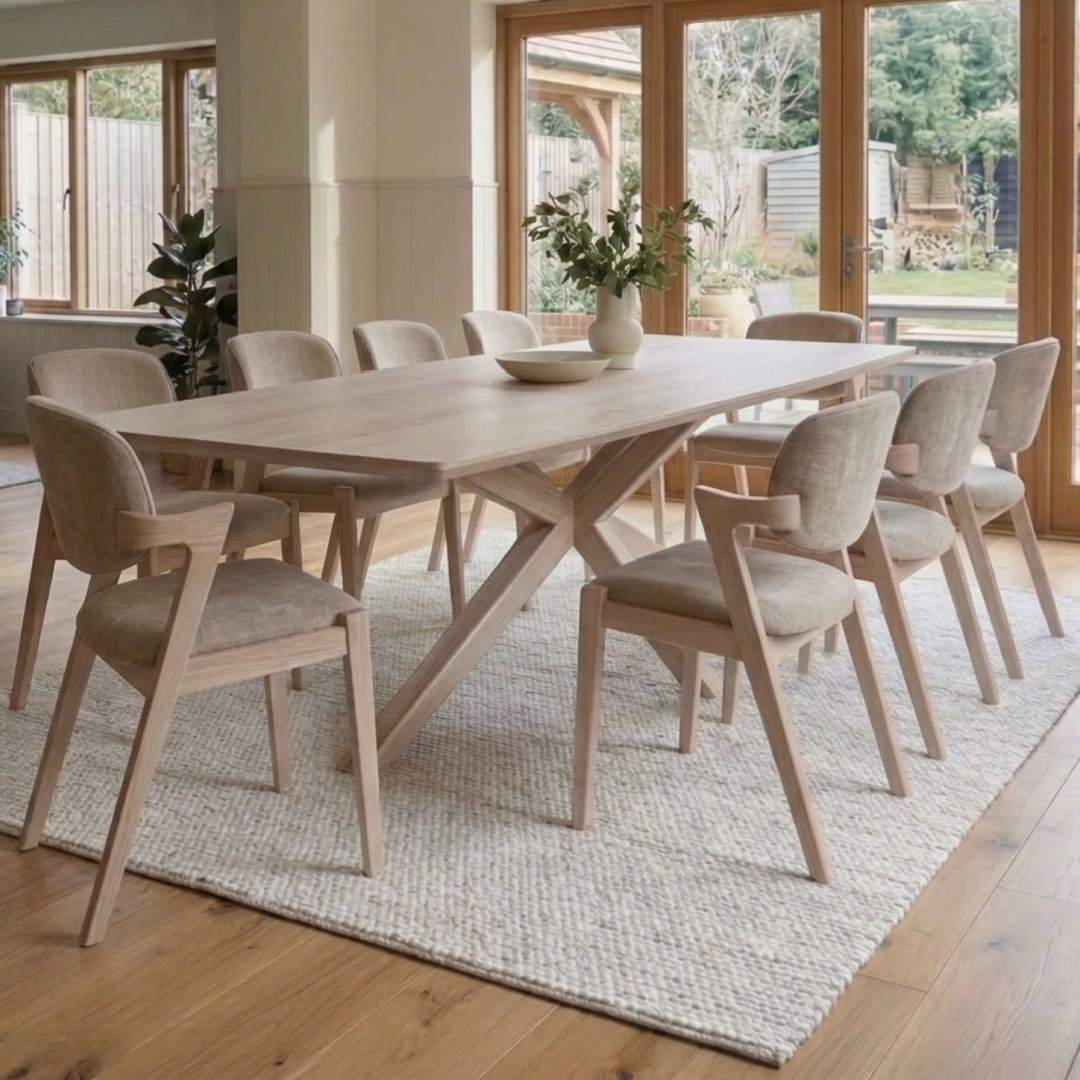 Kristensen Alcor 2200x105cm oak table in barrell top