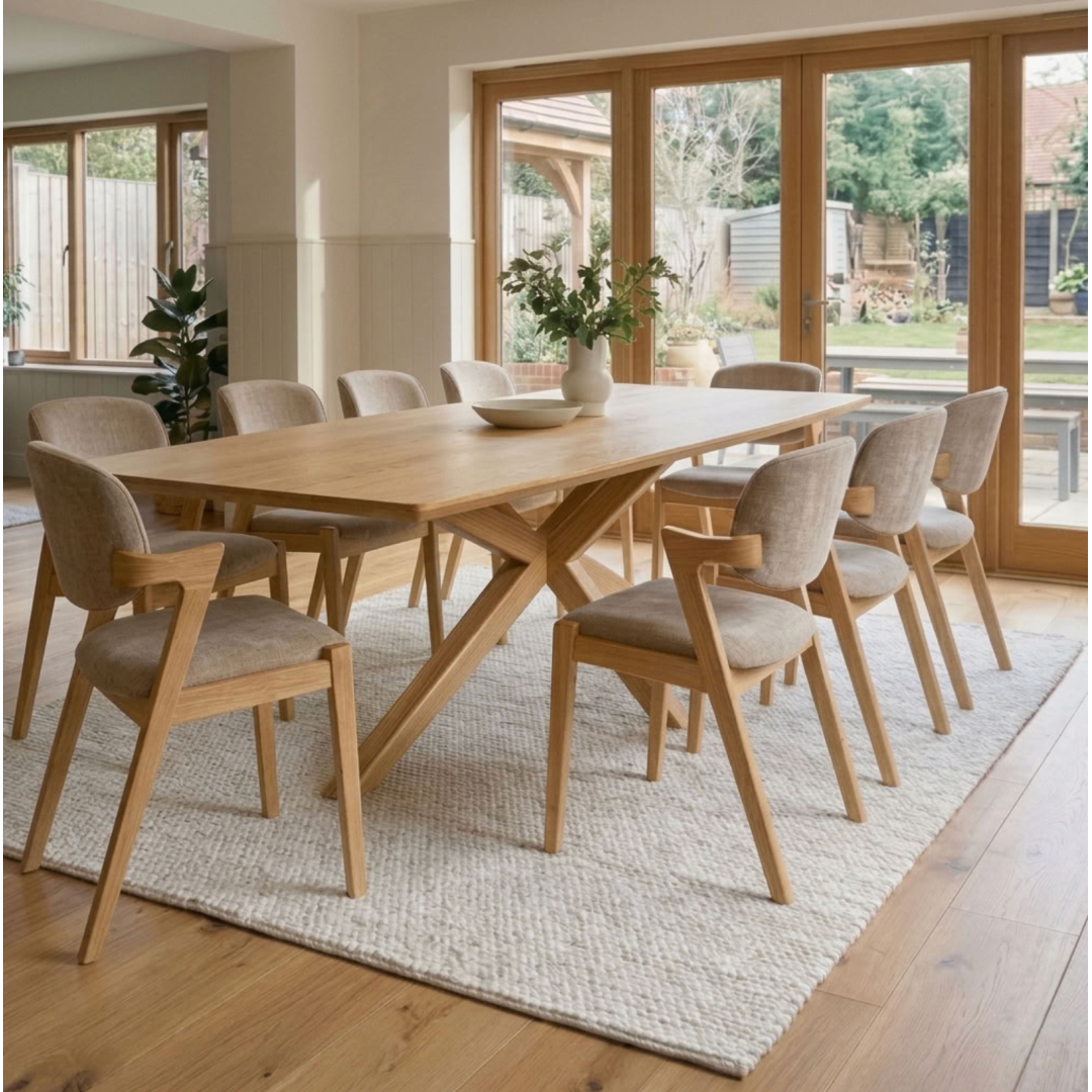 Kristensen Alcor 2200x105cm oak table in barrell top