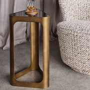 Thorpe Triangular Accent Table Black Tinted Glass