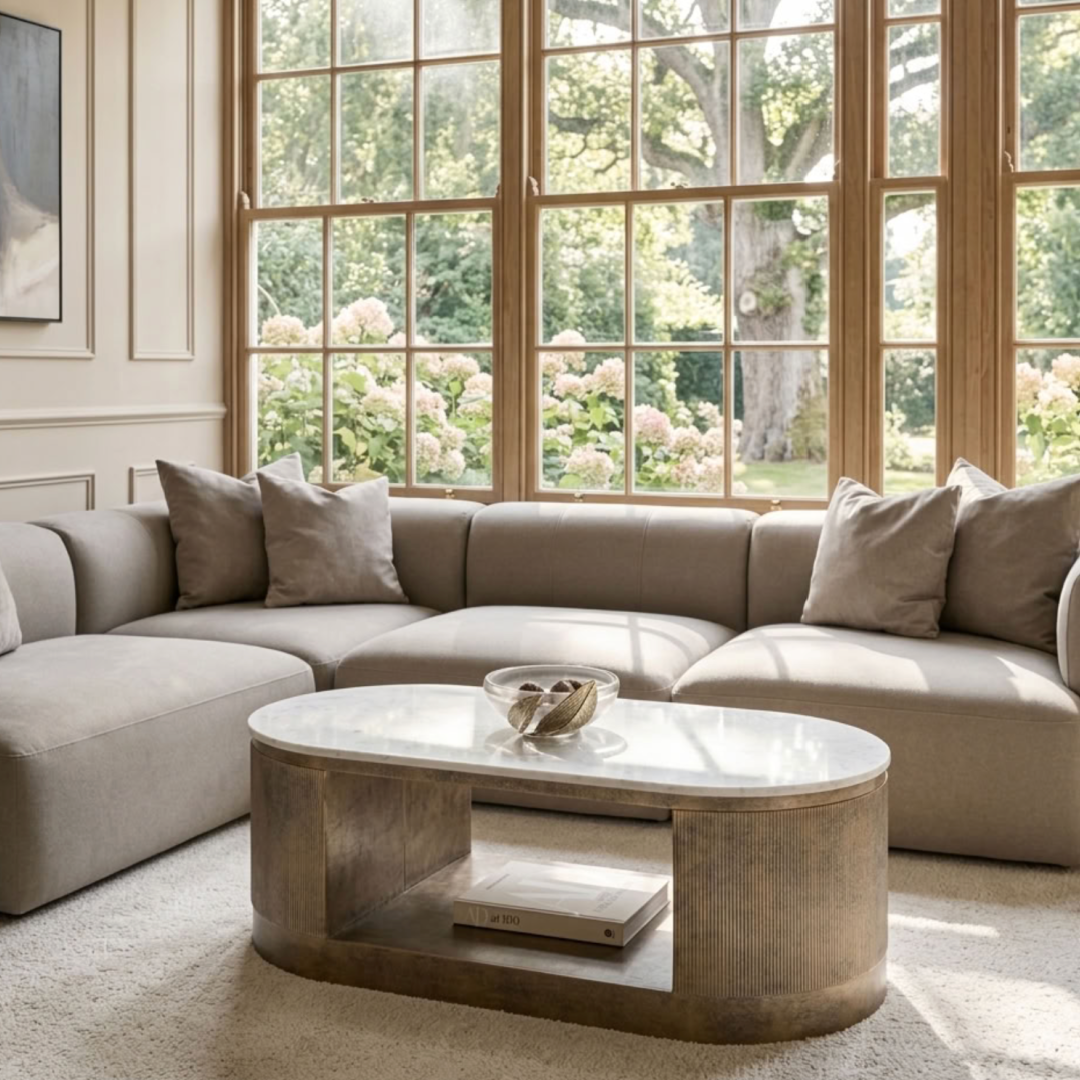 Belvedere Aged Gold Storage Coffee Table