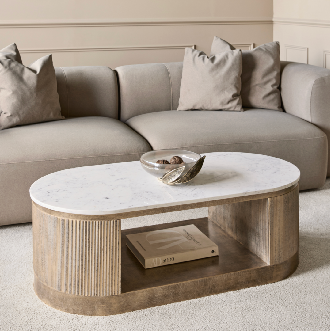 Belvedere Aged Gold Storage Coffee Table