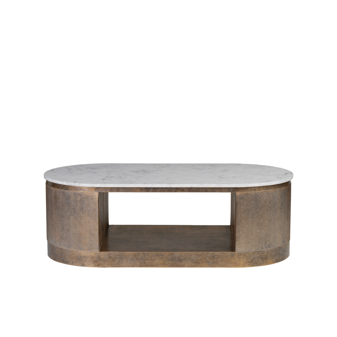 Belvedere Aged Gold Storage Coffee Table