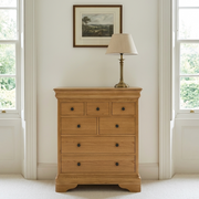 W+G BORDEAUX - WIDE 4+3 DRAWER CHEST OAK