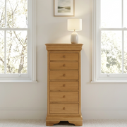 W+G BORDEAUX - TALL 6 DRAWER CHEST OAK