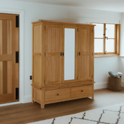 Burford oak Triple wardrobe with Mirror