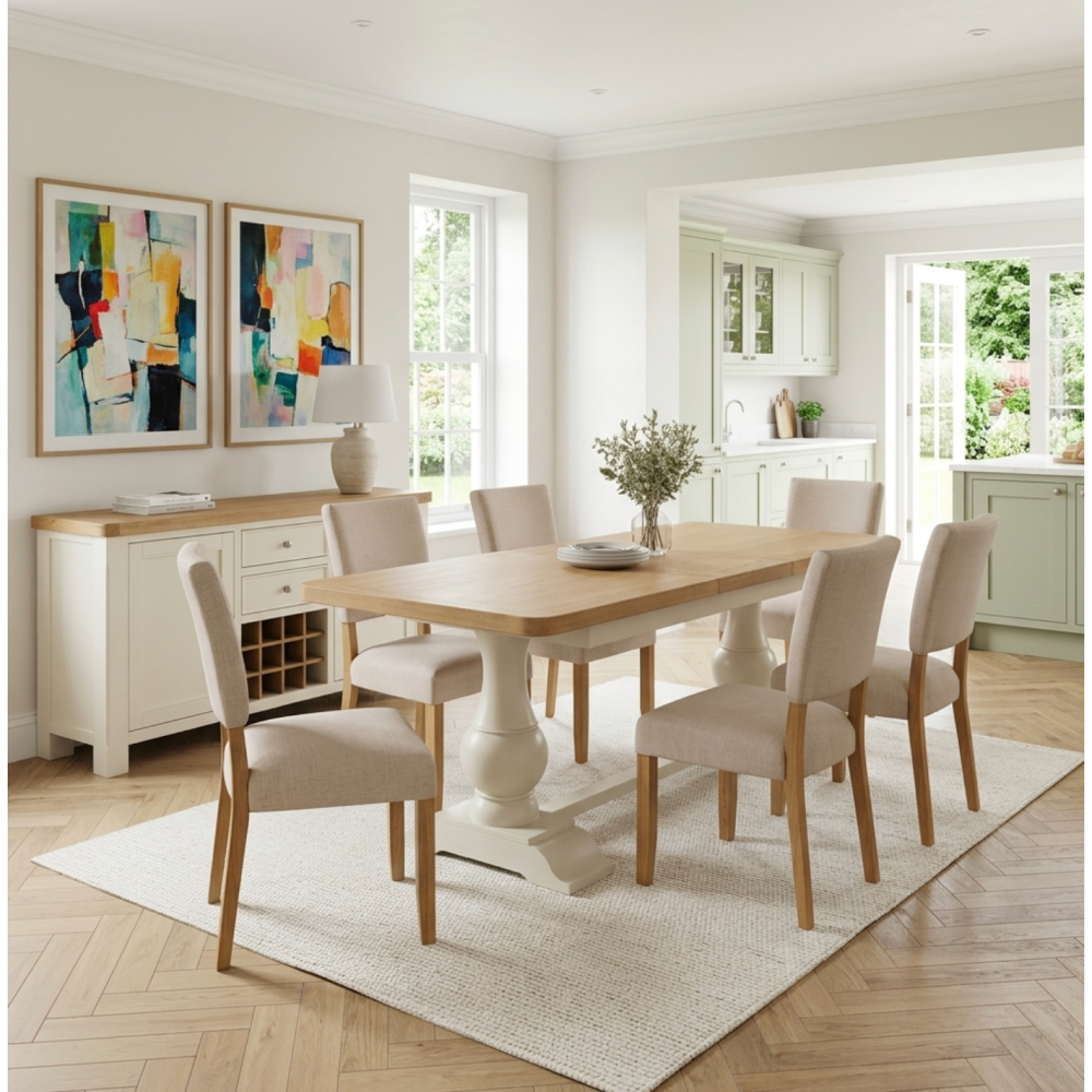 Burford 160CM-200CM PEDESTAL EXTENDING DINING TABLE