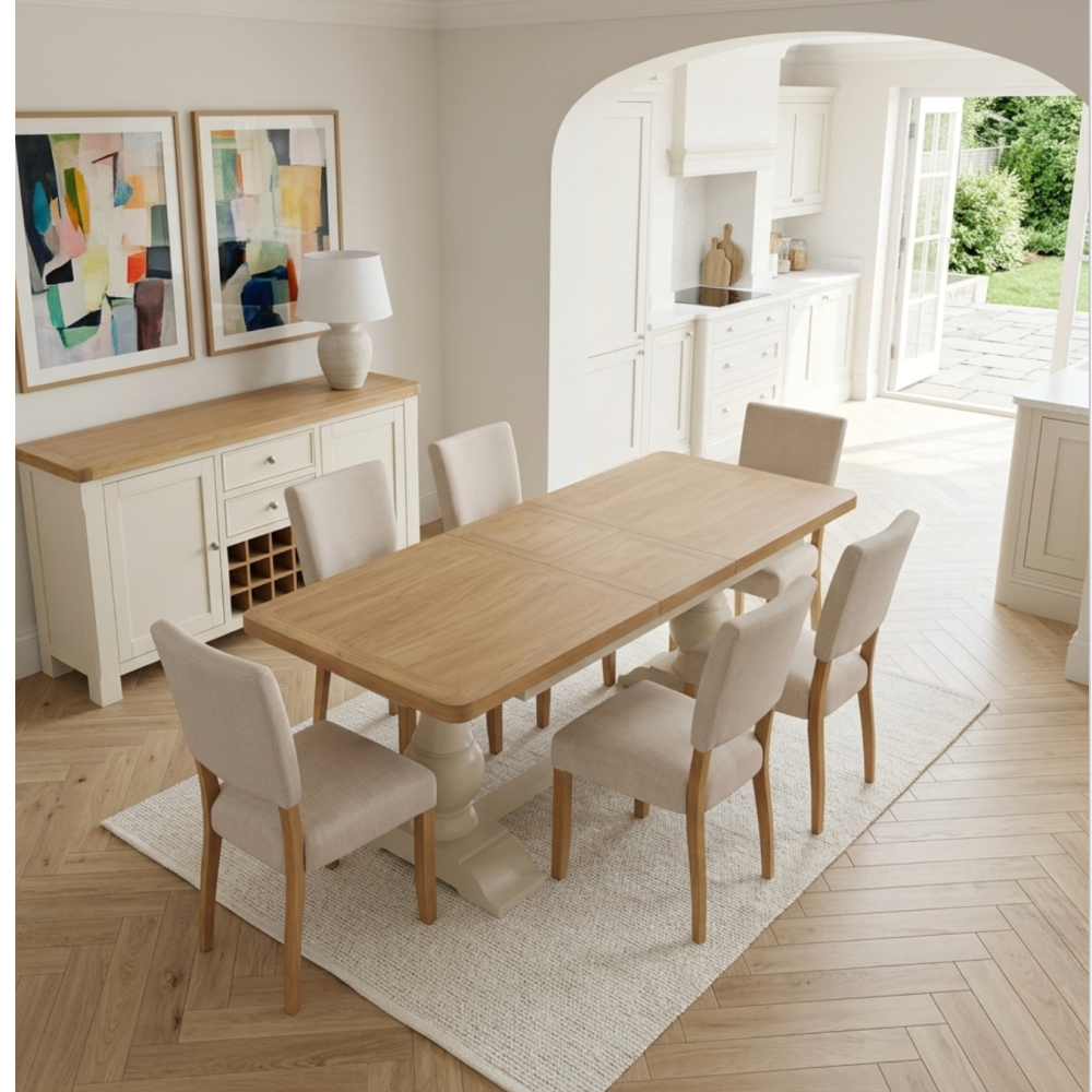Burford 160CM-200CM PEDESTAL EXTENDING DINING TABLE
