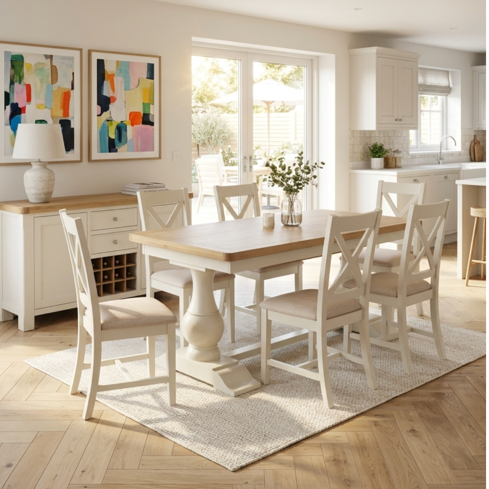 Burford 160CM-200CM PEDESTAL EXTENDING DINING TABLE