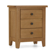 Burford Oak 3 Drawer bedside