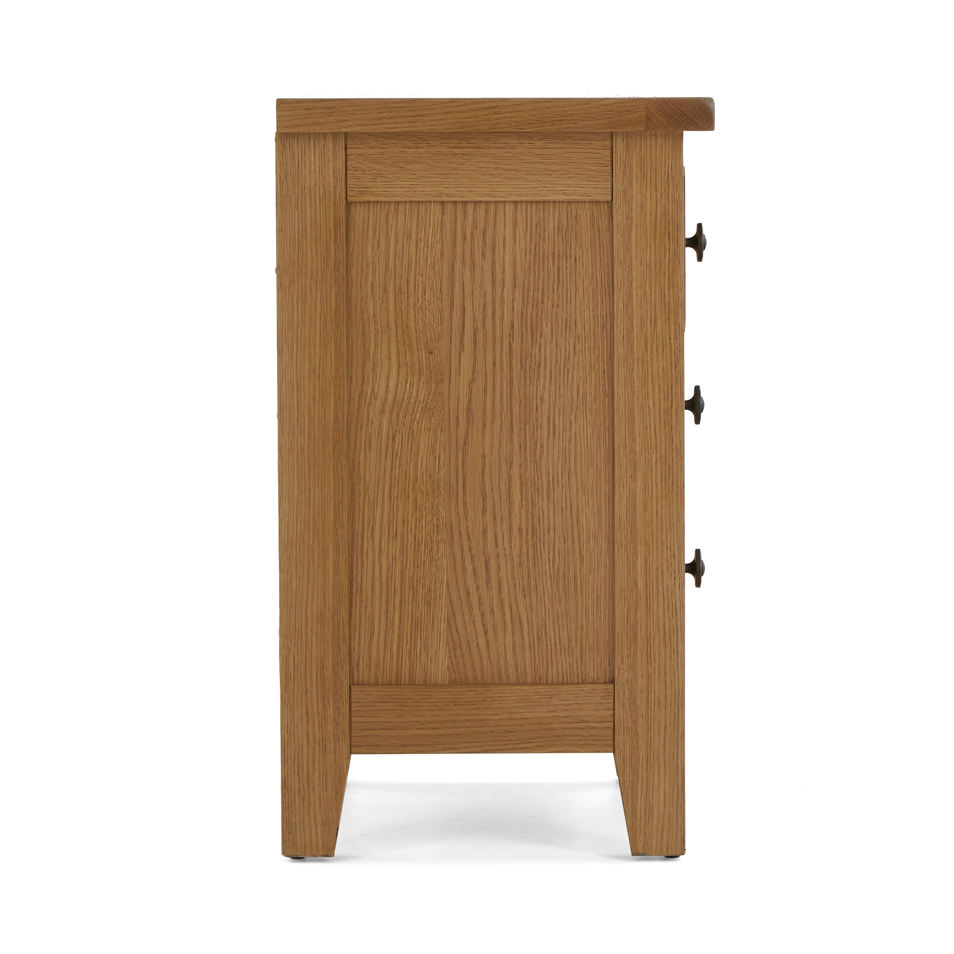 Burford Oak 3 Drawer bedside