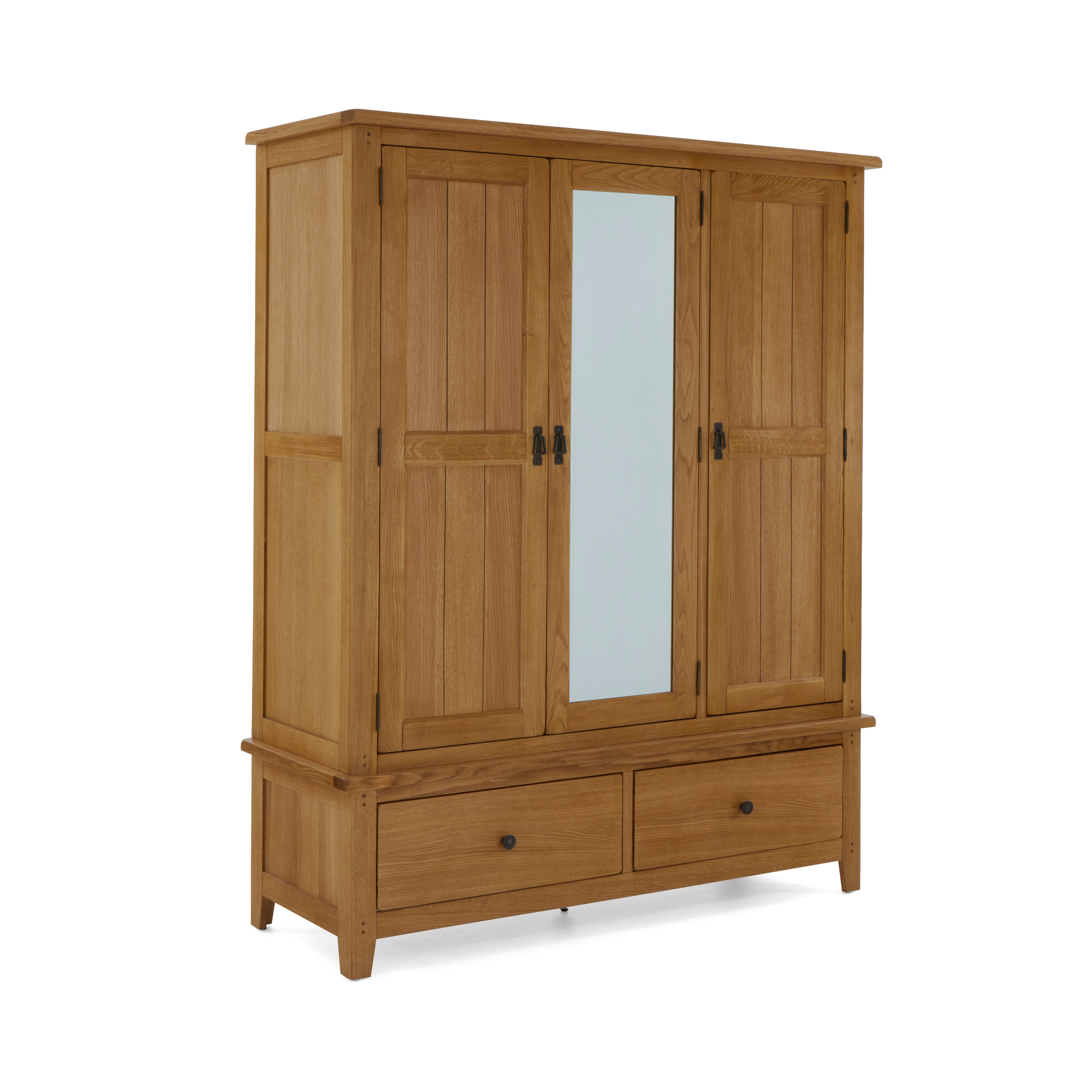 Burford oak Triple wardrobe with Mirror