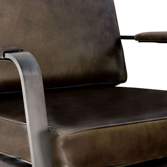 Boston Leather & Iron Armchair