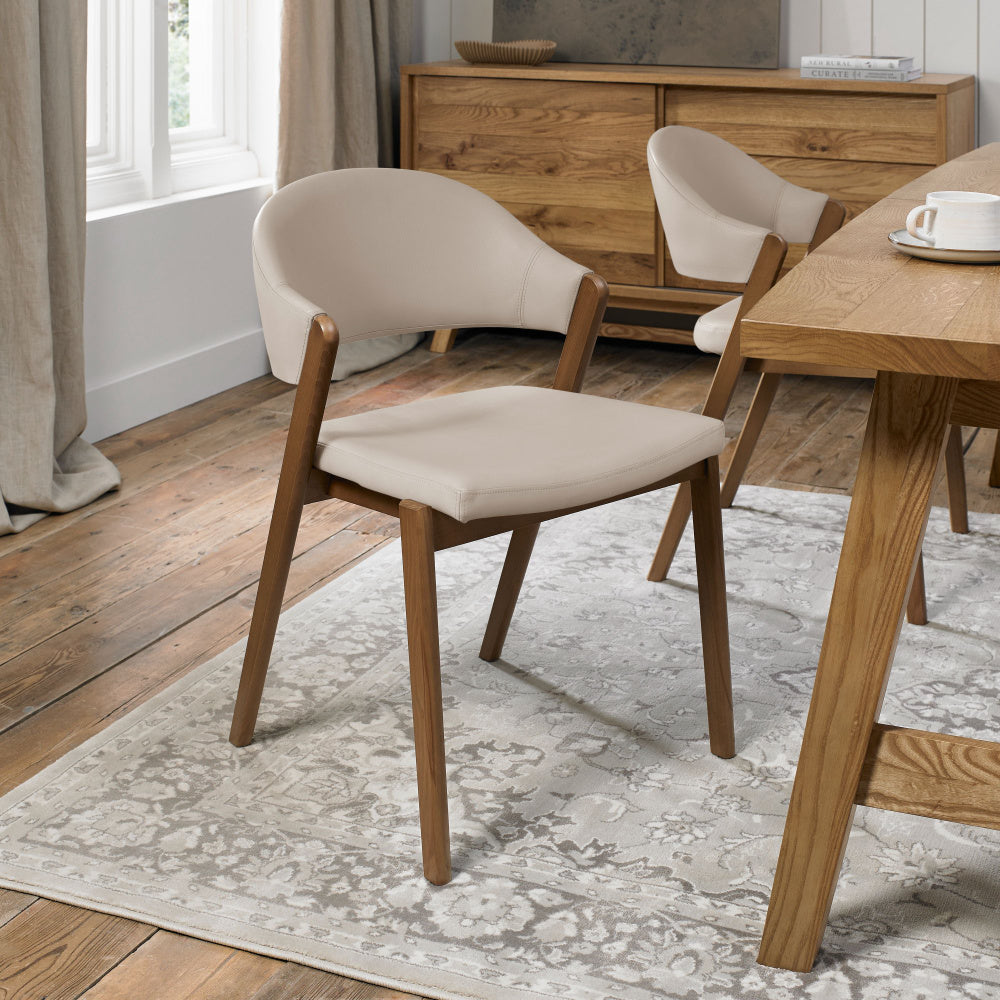 Camden Rustic oak Upholstered Dining chair