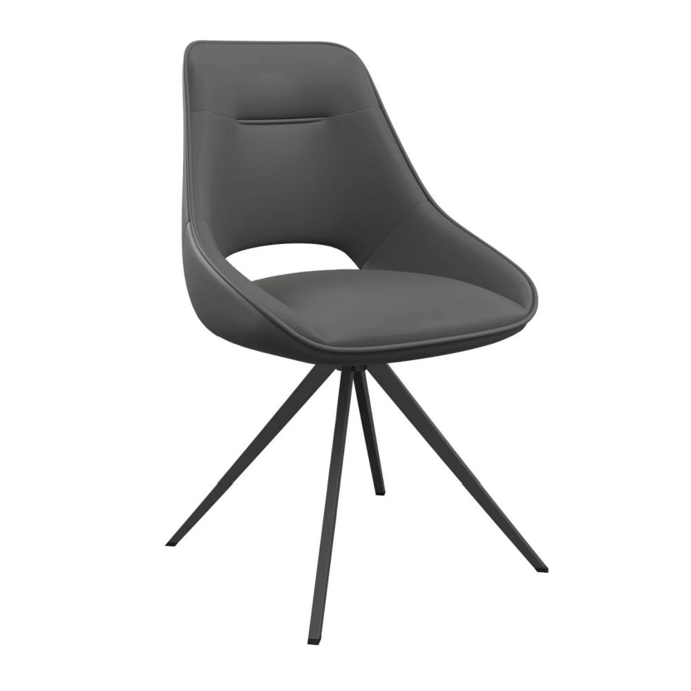 Cerutti Grey Faux Leather Swivel Dining Chair