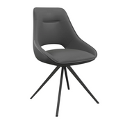 Cerutti Grey Faux Leather Swivel Dining Chair Set of 2
