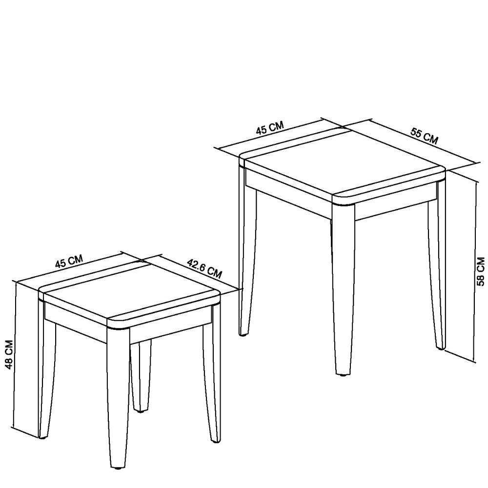 Chester Oak Nest Of Tables