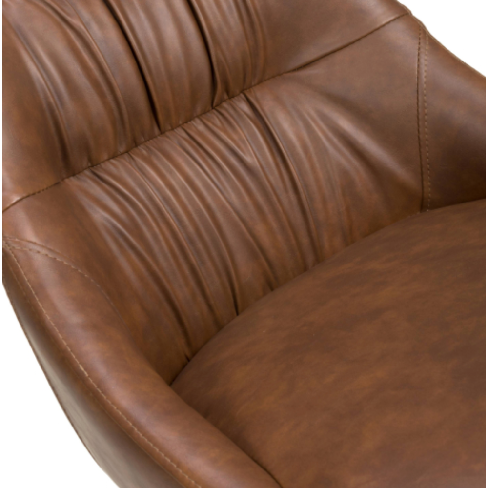 Corinth Leather Effect Tan Dining Chair