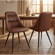 Corinth Leather Effect Tan Dining Chair