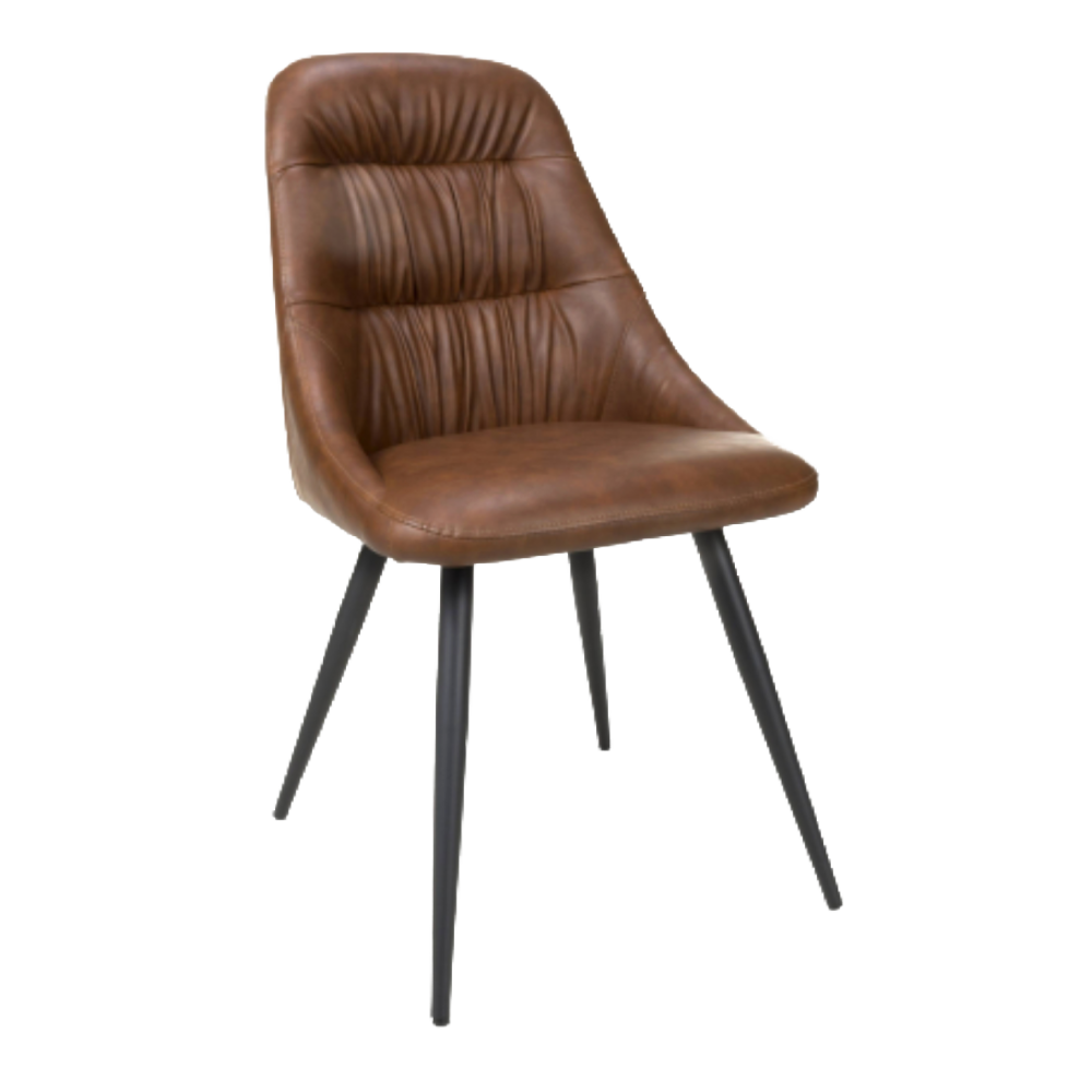 Corinth Leather Effect Tan Dining Chair