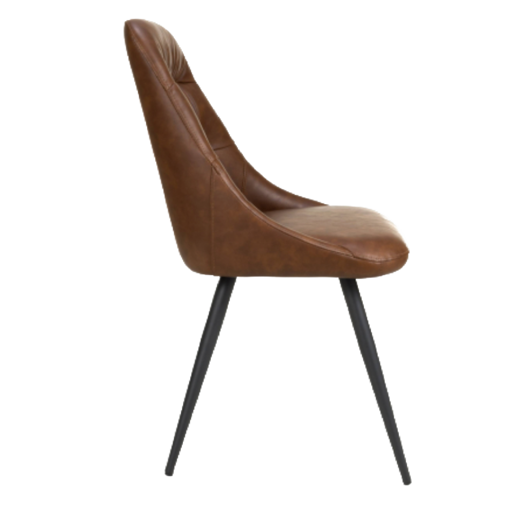 Corinth Leather Effect Tan Dining Chair