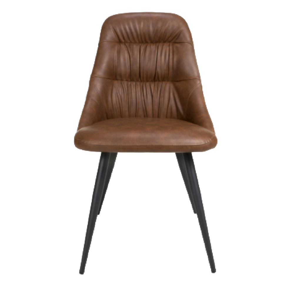 Corinth Leather Effect Tan Dining Chair