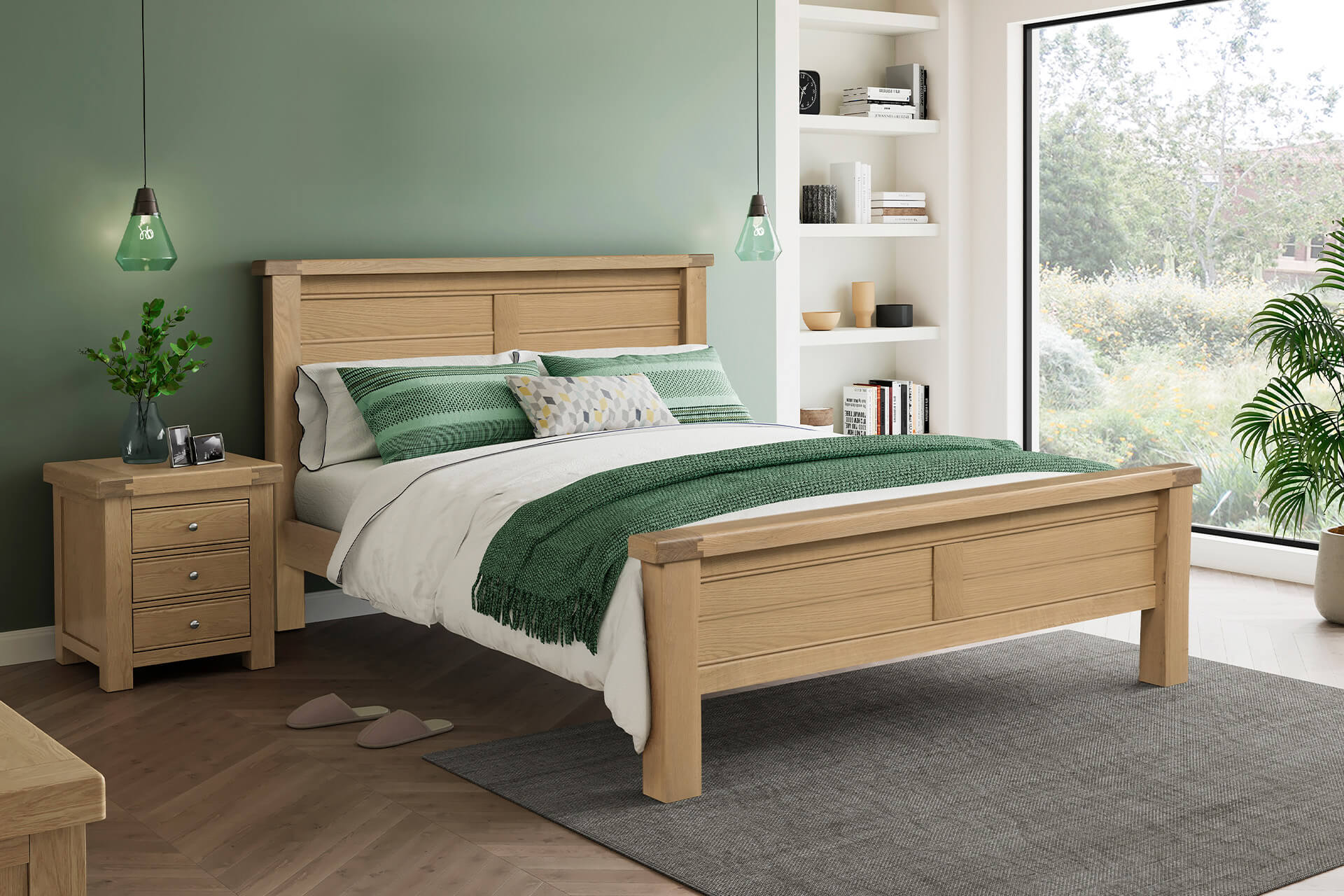Delaney 6' Super Kingsize Bed in Oak