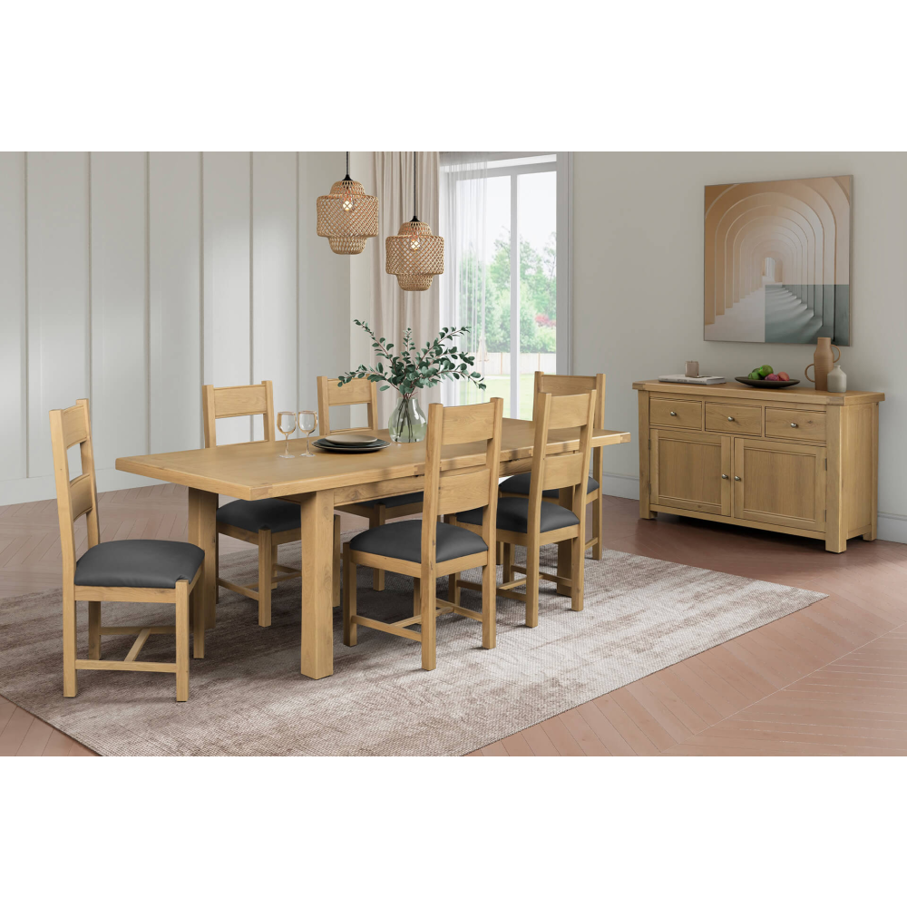 Delaney 1800/2460 Extending Dining Table Oak