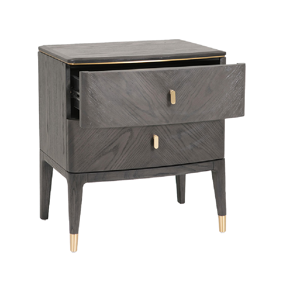 Kensington 2 Drawer Bedside Table Ebony