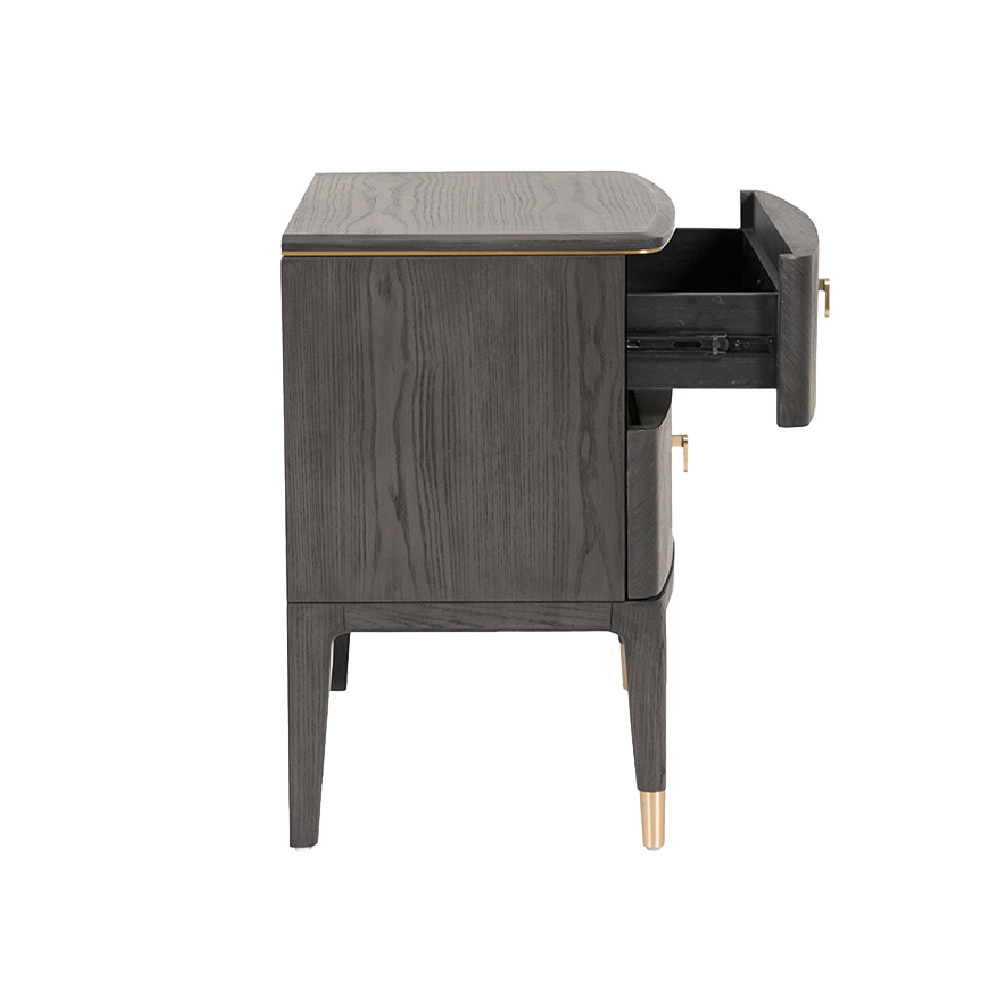 Kensington 2 Drawer Bedside Table Ebony