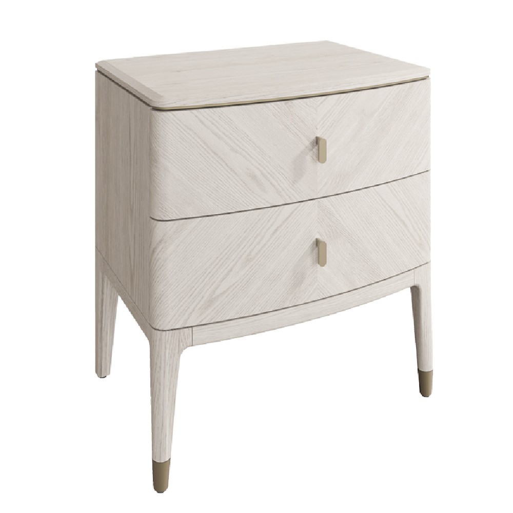 Kensington 2 Drawer Bedside Table Stone
