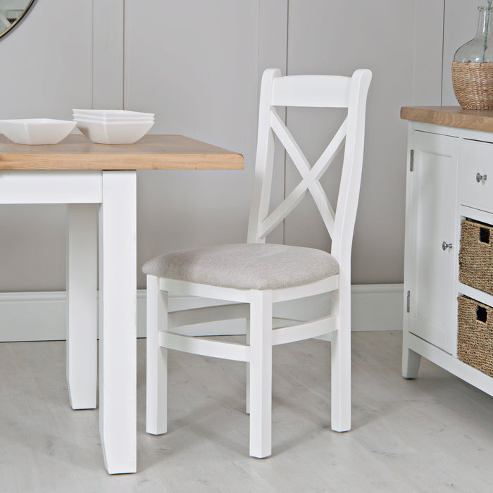 Cotswold Painted Cross Back Dining Oak Seat