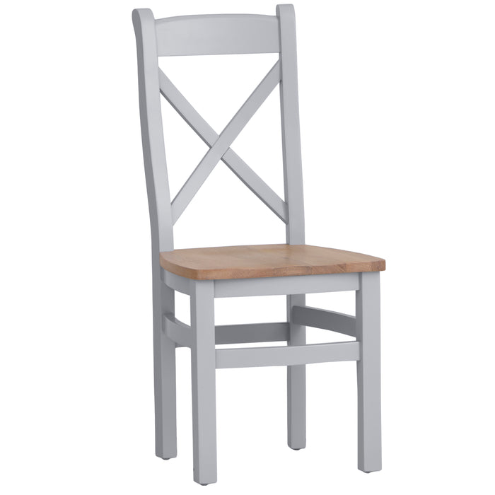 Cotswold Painted Cross Back Dining Chair Oak Seat  Seat