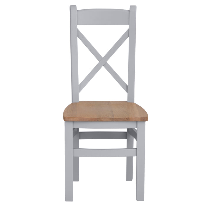 Cotswold Painted Cross Back Dining Chair Oak Seat  Seat