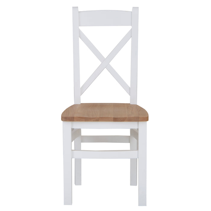 Cotswold Painted Cross Back Dining Chair Oak Seat  Seat