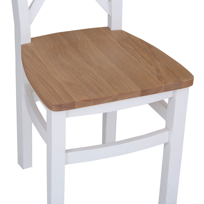 Cotswold Painted Cross Back Dining Chair Oak Seat  Seat