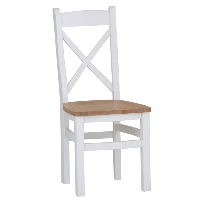 Cotswold Painted Cross Back Dining Chair Oak Seat  Seat