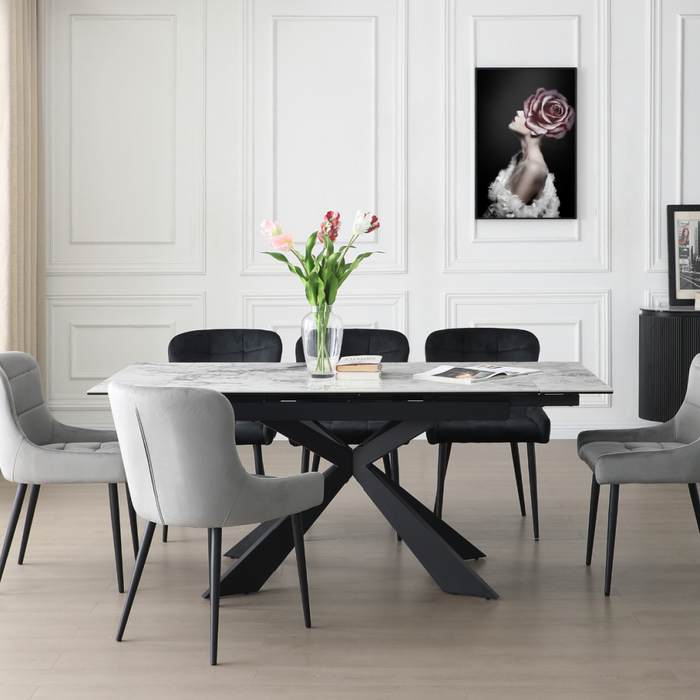 Elounda Ceramic Top 130-180cm Ext Dining Table