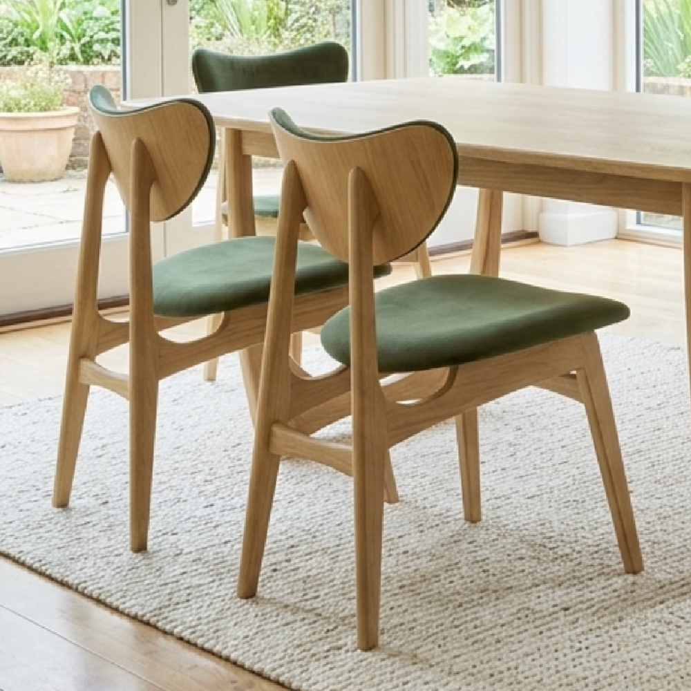 Set of 2 G Plan Larsen Oak BUTTERFLY DINING CHAIR (GREEEN)  !New for Summer!