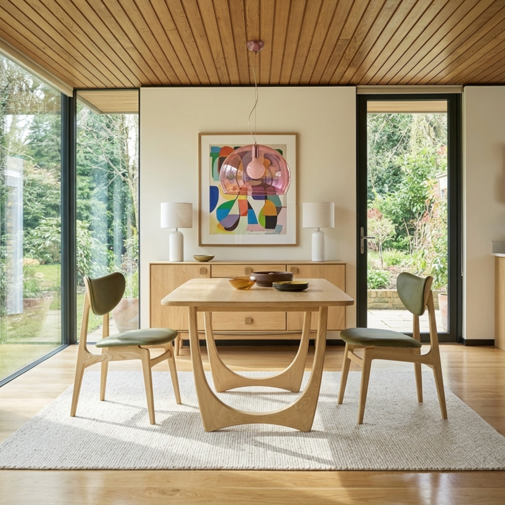 Set of 2 G Plan Larsen Oak BUTTERFLY DINING CHAIR (GREEEN)  !New for Summer!
