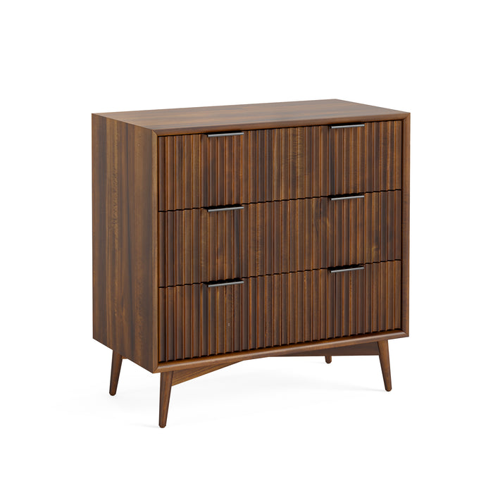 Enzo Oak 3 Drawer Grooved Chest