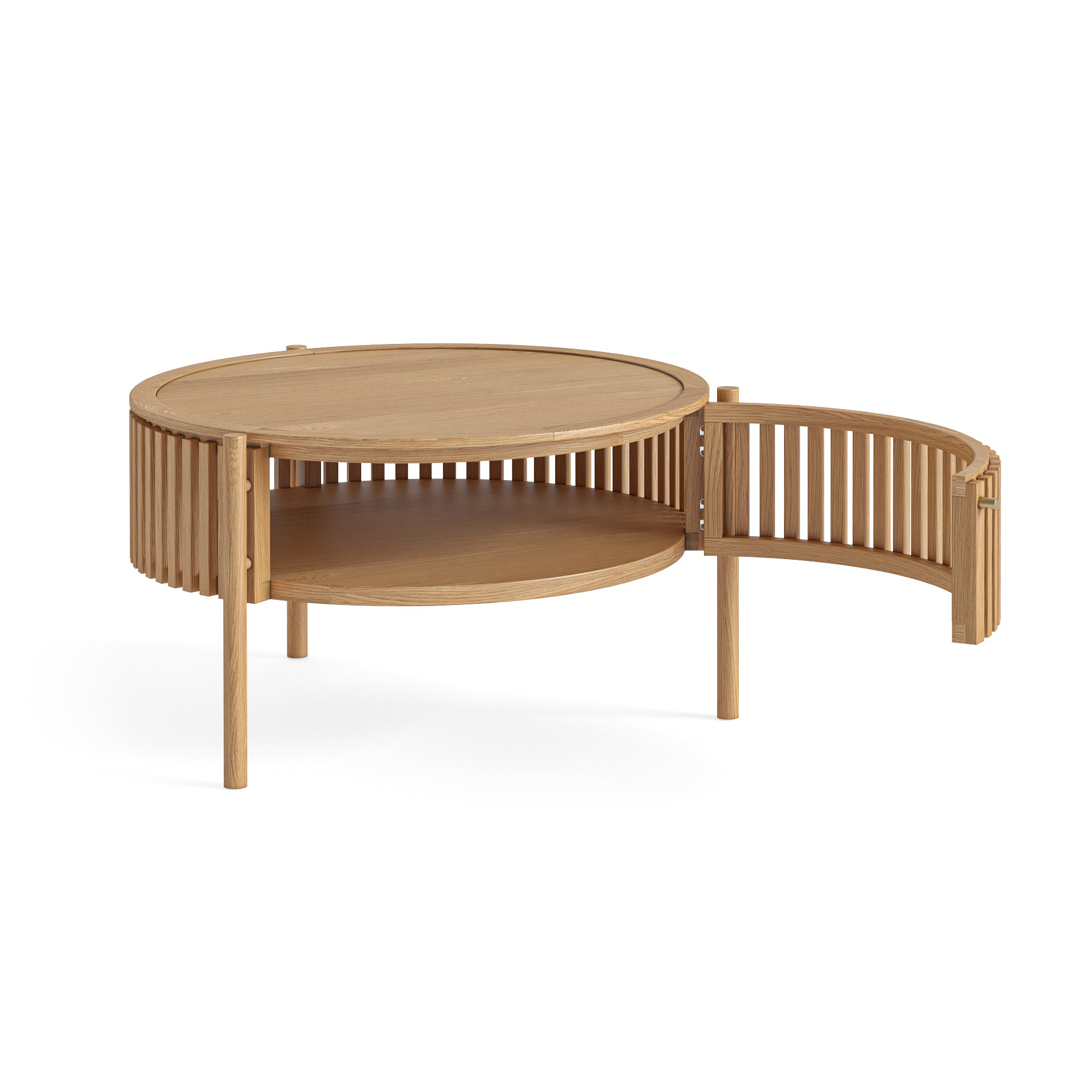 Soho Oak Round CoffeeTable with Door