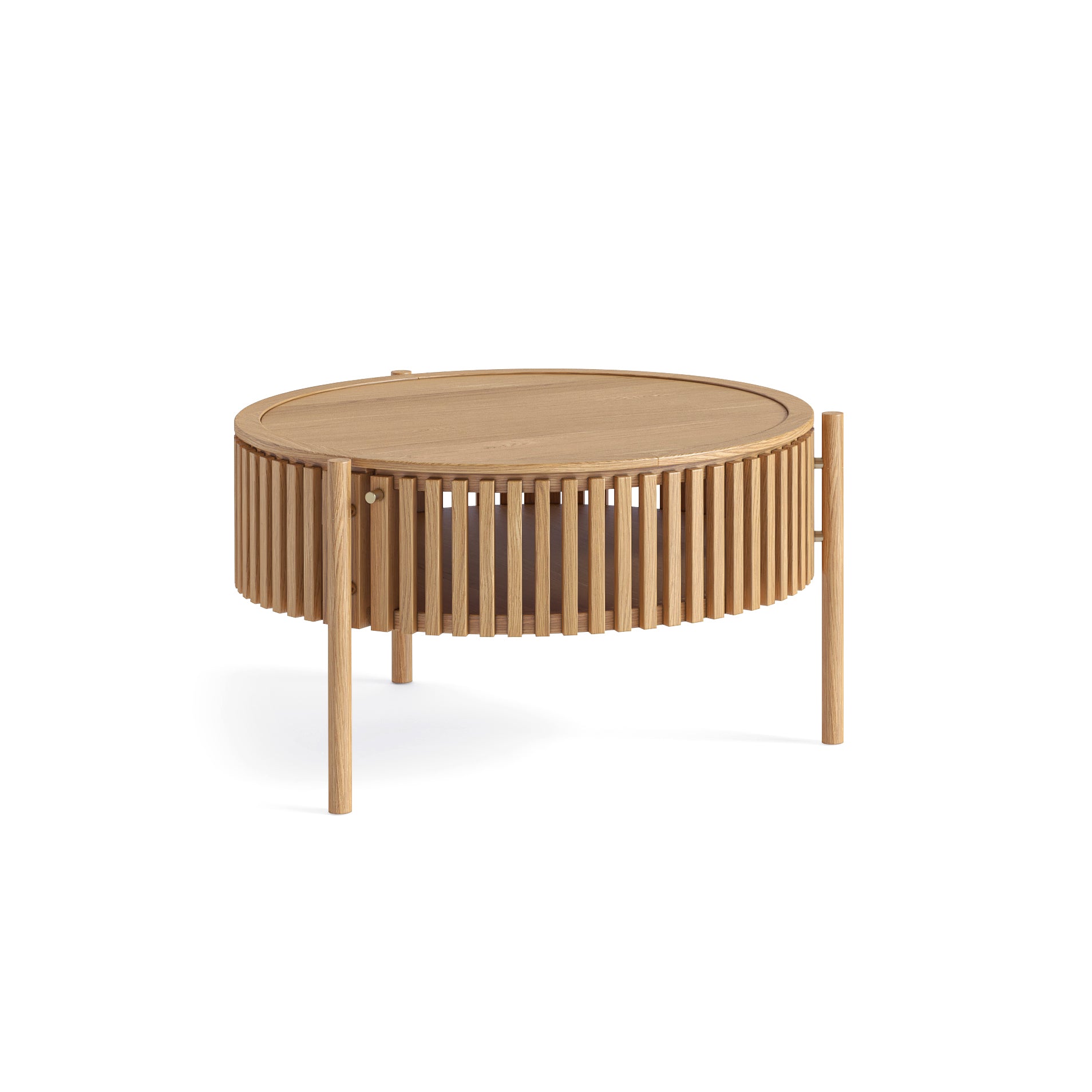 Soho Oak Round CoffeeTable with Door