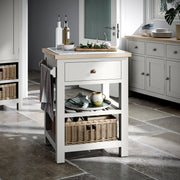 Small Kitchen Island- Oak – Soft Grey