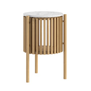 Soho Marble & Oak Round side table