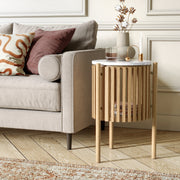 Soho Marble & Oak Round side table