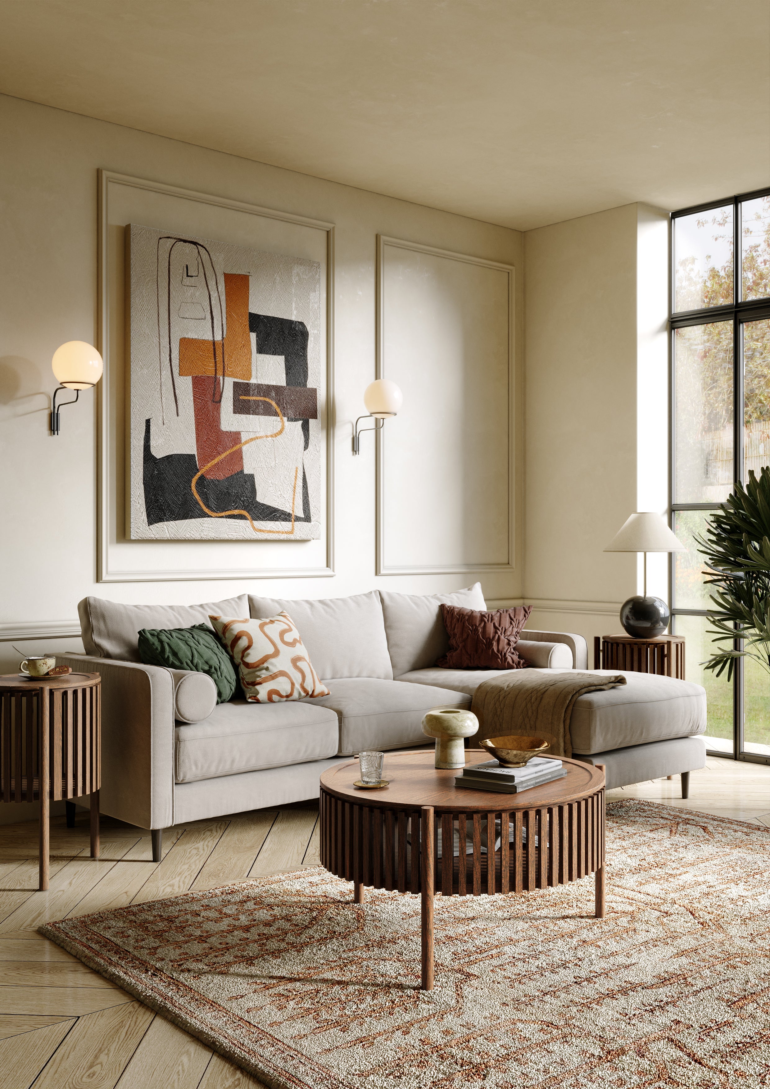 Soho Oak Round CoffeeTable with Door