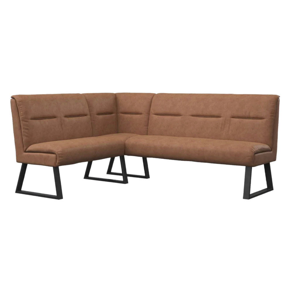 Cerutti Faux Leather Corner Bench Tan
