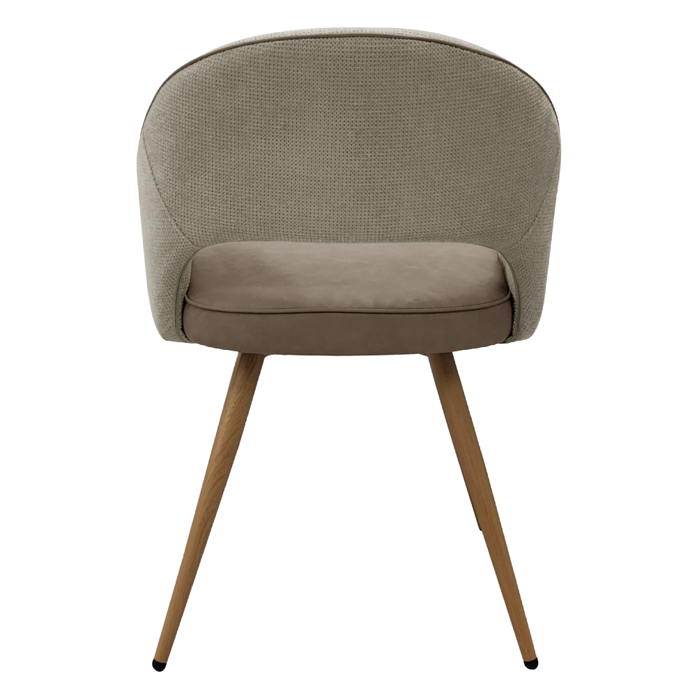 Hanson - Beige Fabric & Olive Faux Leather Two Tone Chair with Oak-Effect Legs